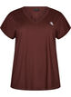 Loose training t-shirt with v-neck, Brown, Packshot image number 0