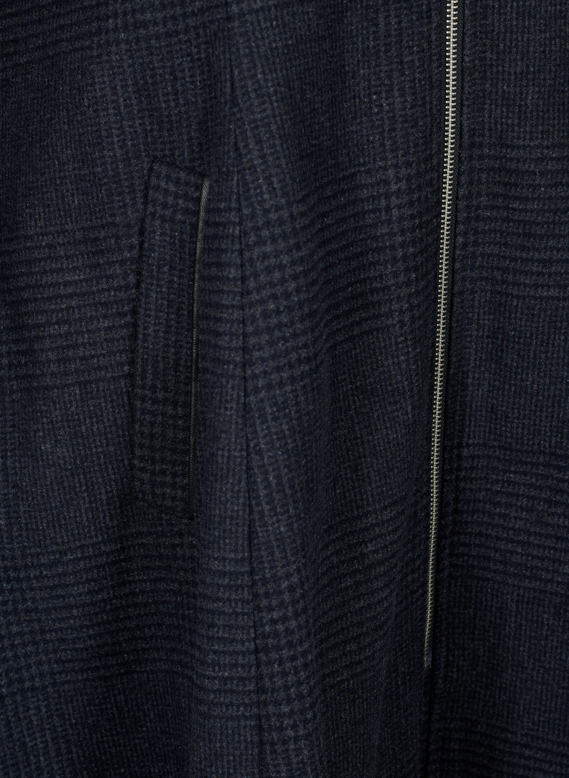 Zizzifashion Checkered coat with wool, Dark Grey Melange, Packshot image number 3