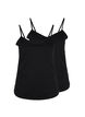 Cotton basic top 2-pack, Black/Black, Packshot image number 0