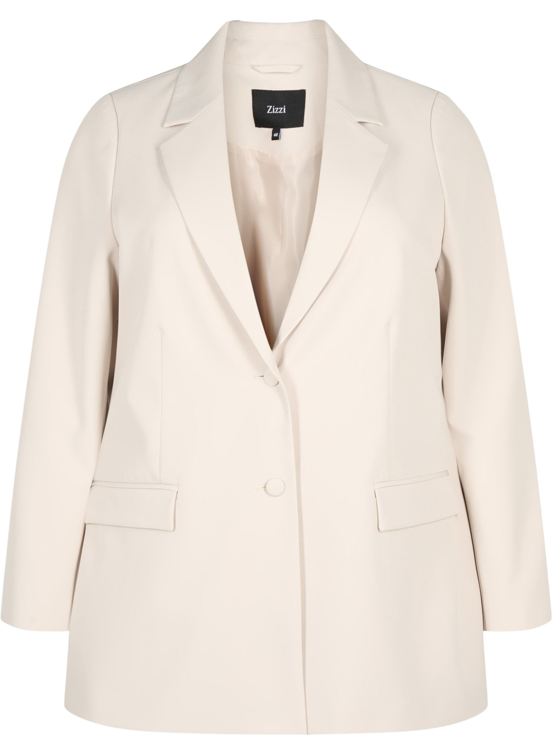 Zizzifashion Classic blazer with button fastening, Pumice Stone, Packshot image number 0