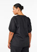 Short-sleeved blouse with lace detail, Black, Model image number 1