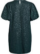 Short sequin dress with puff sleeves, Green, Packshot image number 1