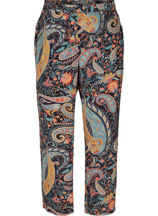 Loose viscose trousers with paisley print, Paisley AOP, Packshot image number 0