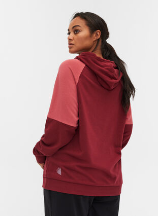 Sweatshirt with hood and pocket, Pomegranate, Model image number 1