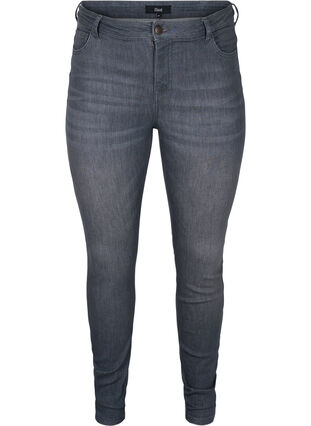 High-waisted, push-up Amy jeans, Grey Denim, Packshot image number 0