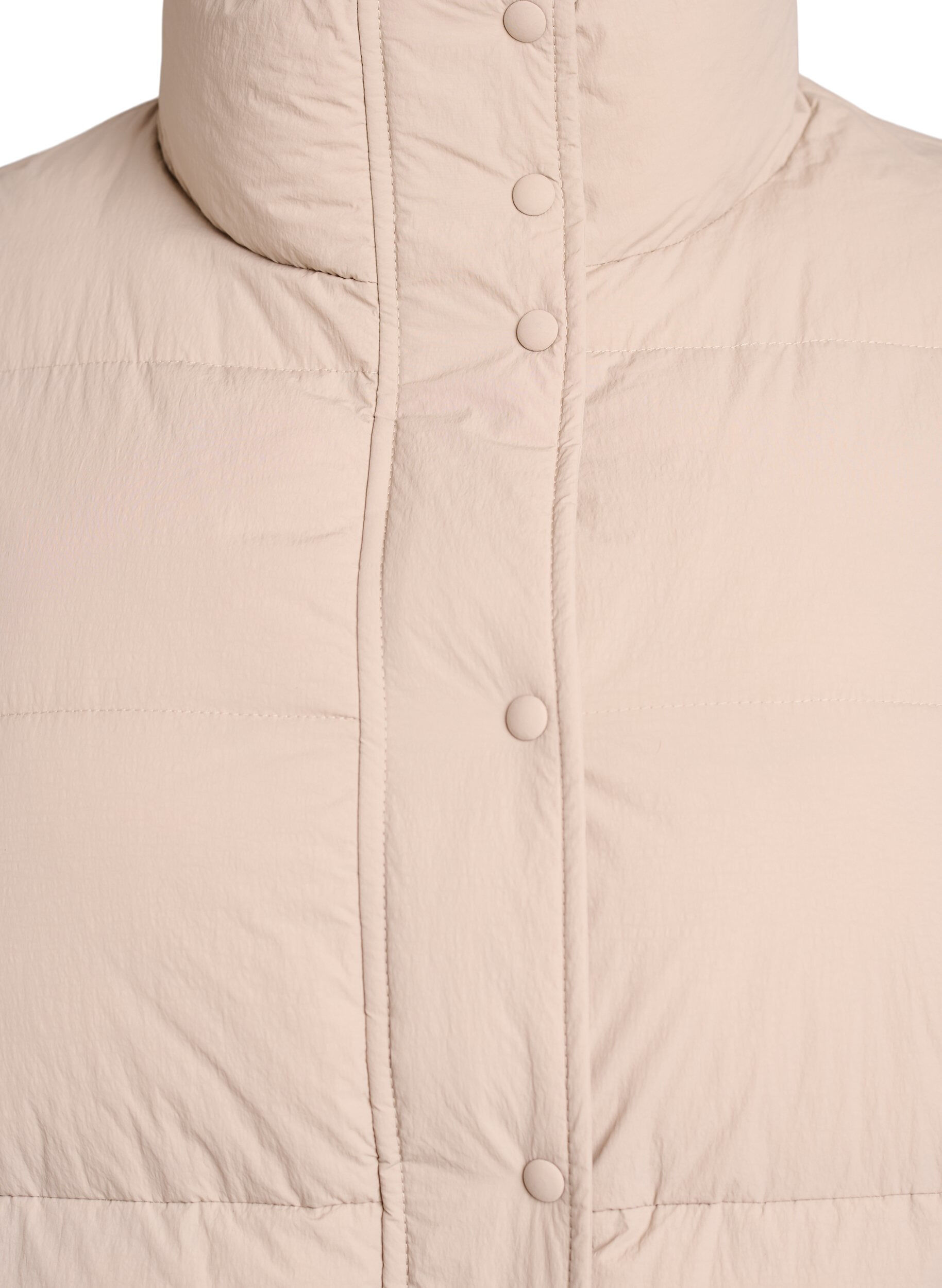 Zizzifashion Short padded puffer jacket with a high neck, Beige, Packshot image number 2