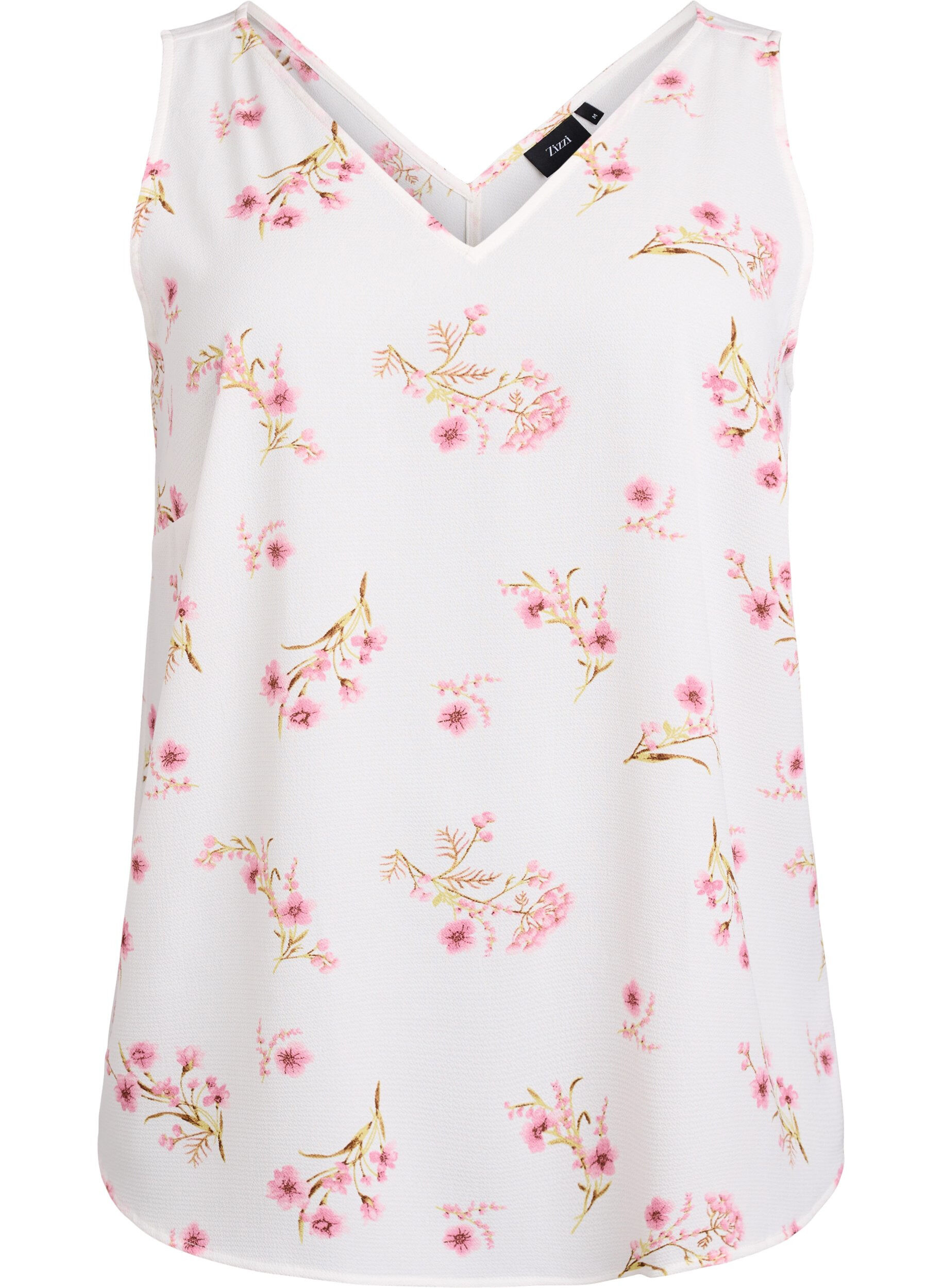 Printed top with v-neck