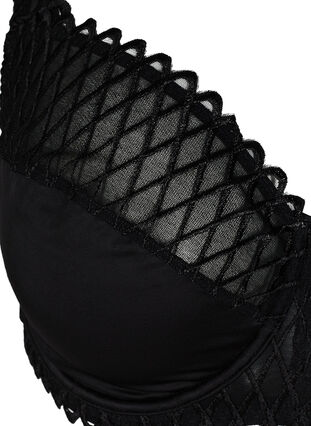 Emma underwired bra with mesh, Black, Packshot image number 2