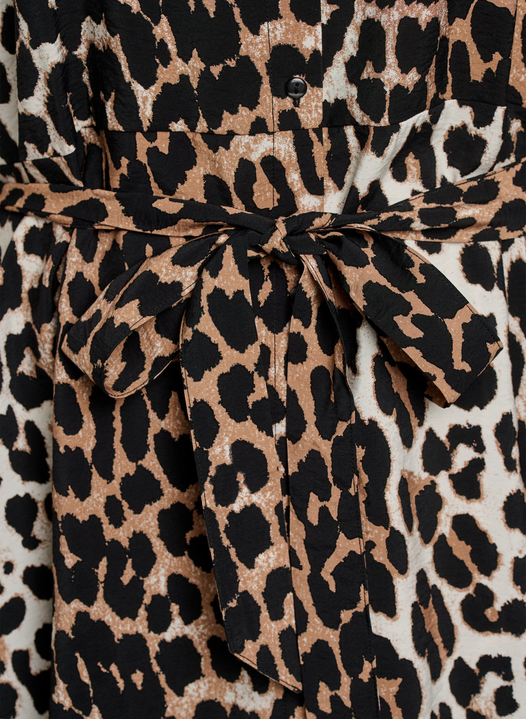 Zizzifashion Patterned tunic with a tie-belt and 3/4 sleeves, Brown, Packshot image number 3