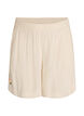 Loose pyjama shorts in viscose with a high waist, Beige, Packshot image number 0