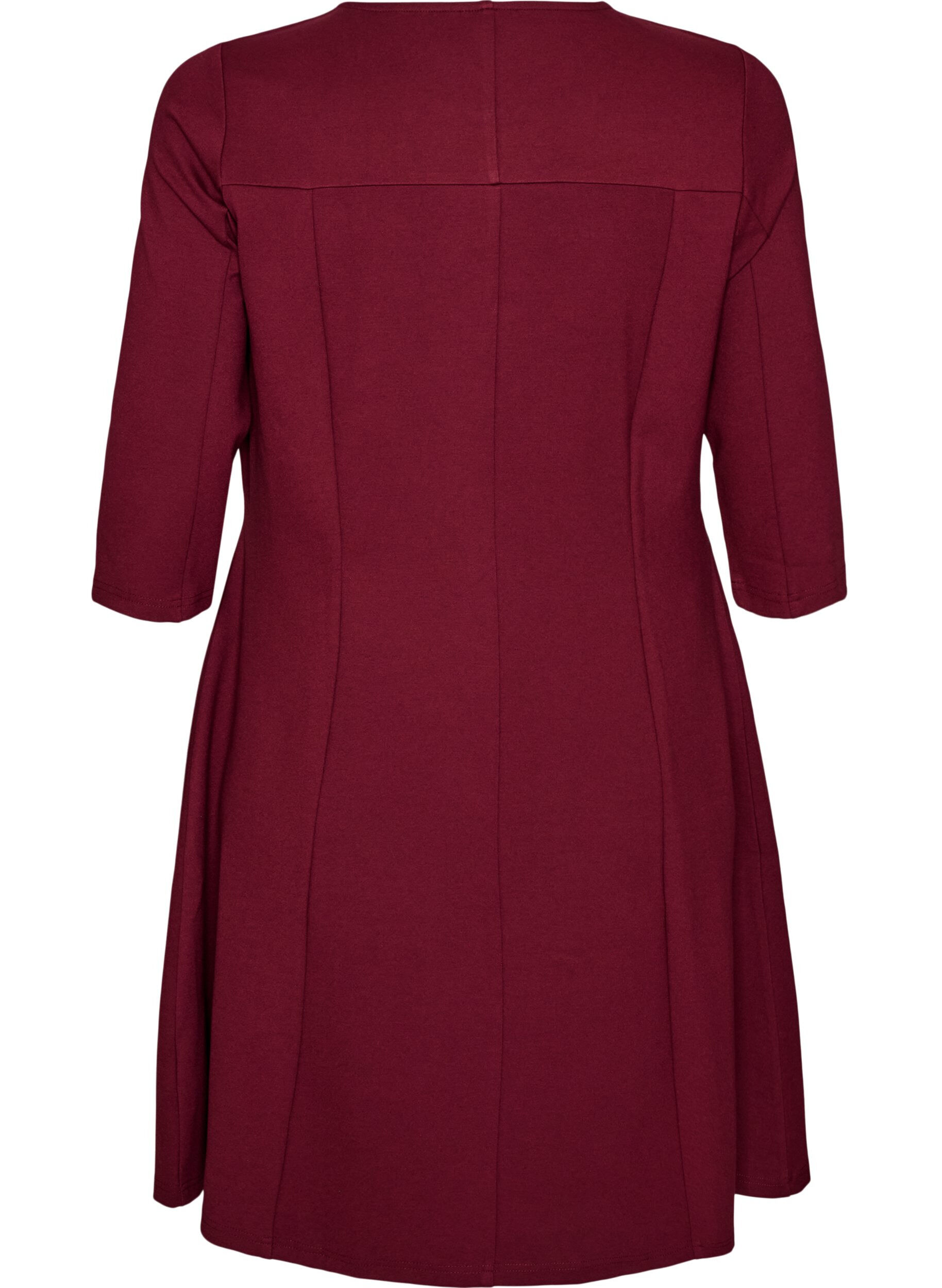 ZizzifashionA-shaped dress with 3/4 sleeves, Red, Packshot image number 1