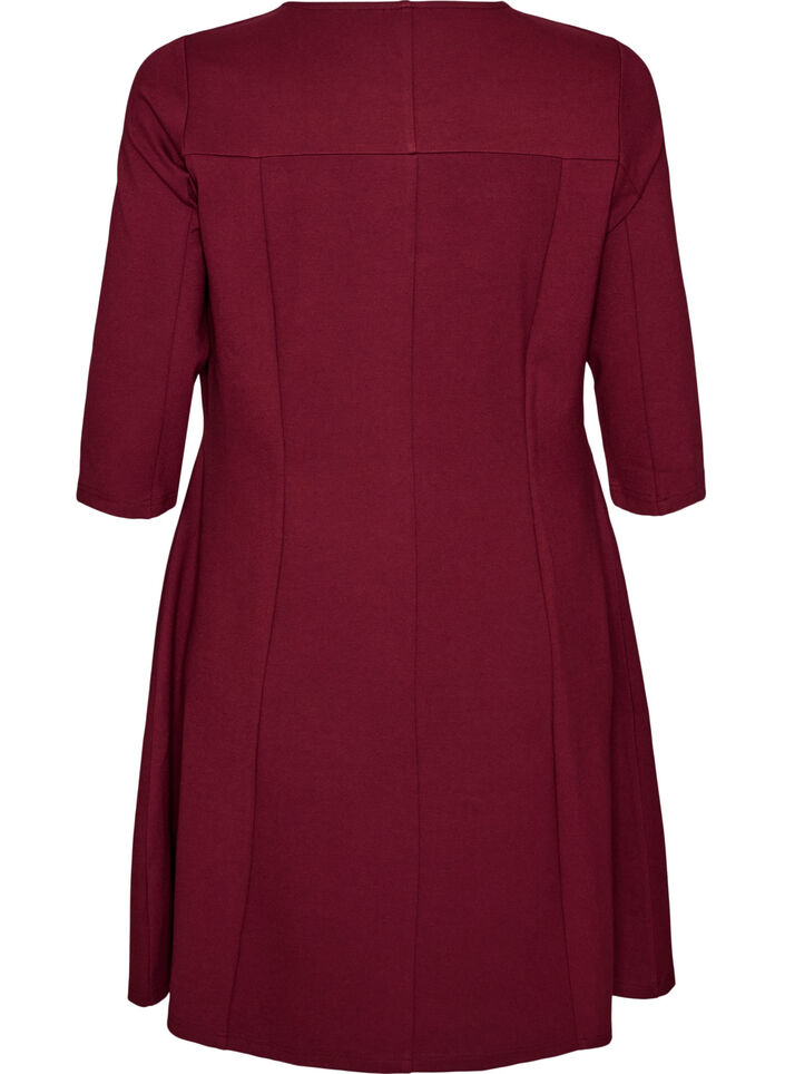 A-shaped dress with 3/4 sleeves, Red, Packshot image number 1