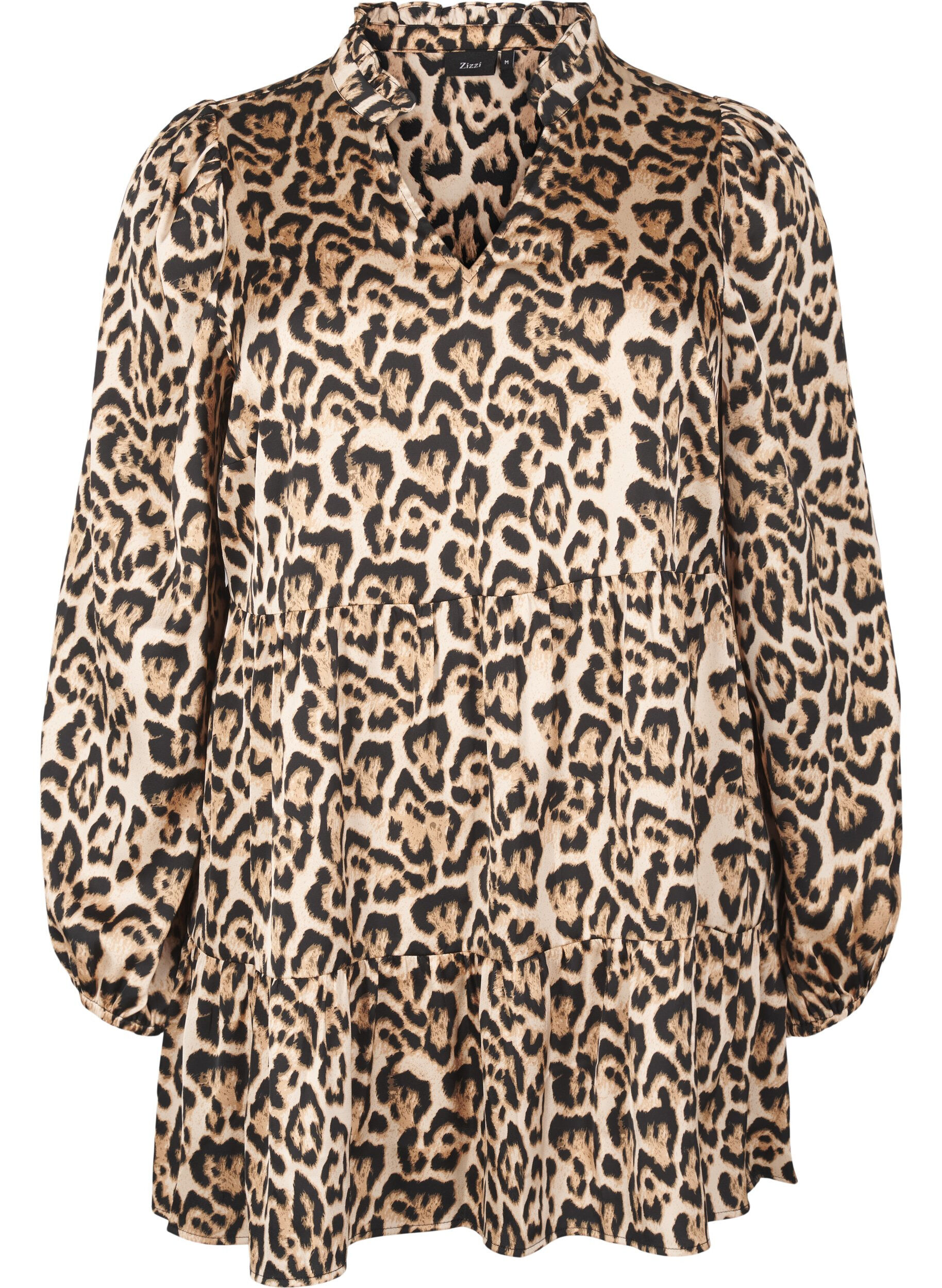 Zizzifashion Tunic with leopard print and long sleeves, Leo AOP, Packshot image number 0