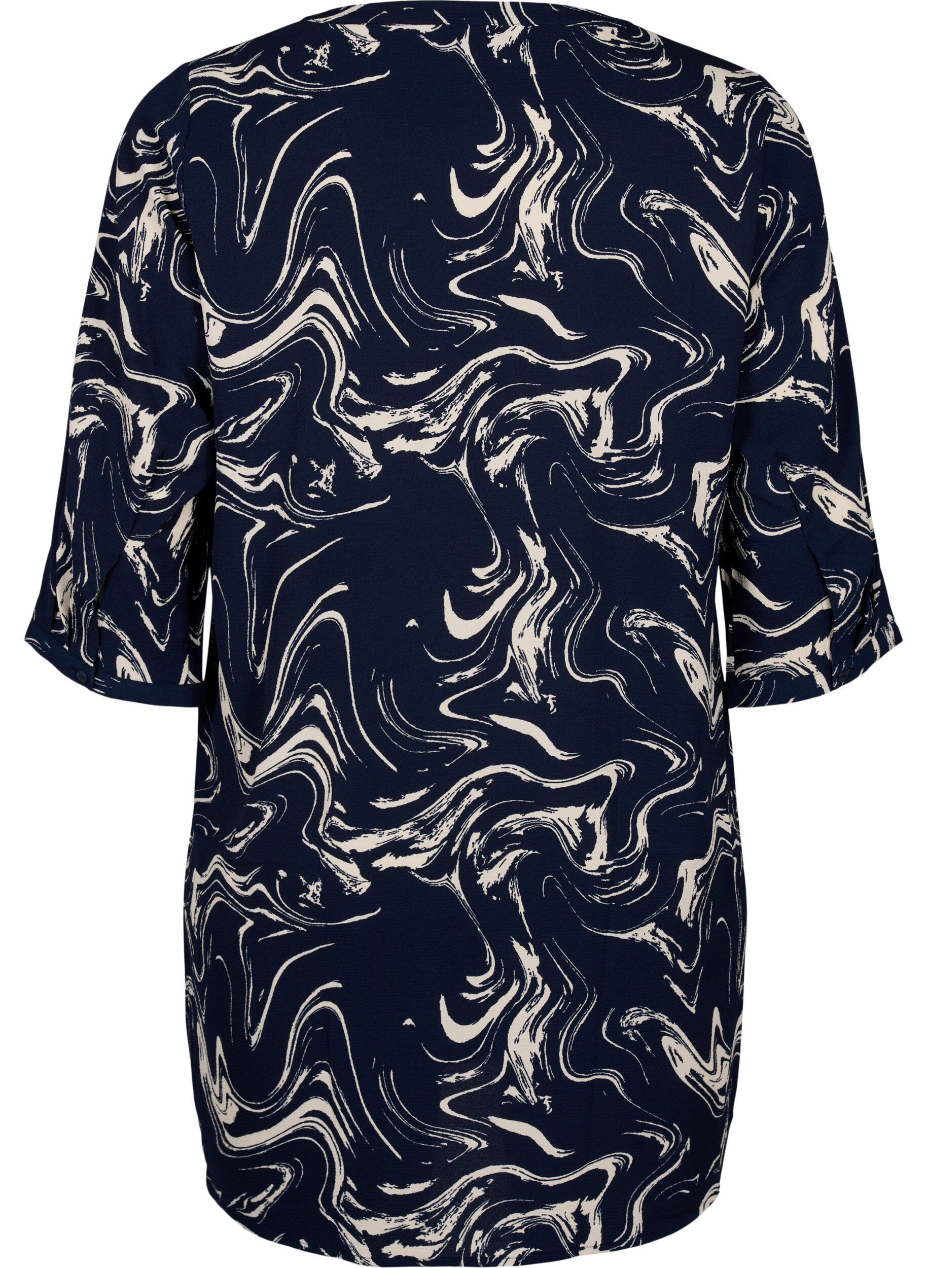 Zizzifashion Tunic with 3/4 sleeves and print, N. Blazer Swirl AOP, Packshot image number 1
