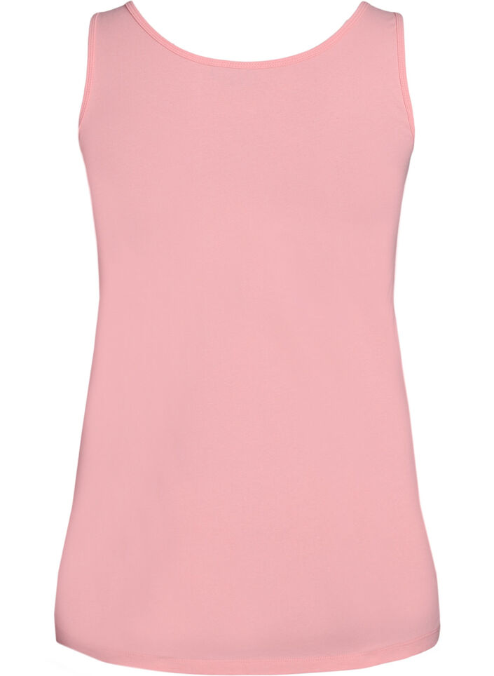 Solid color basic top in cotton, Rose, Packshot image number 1