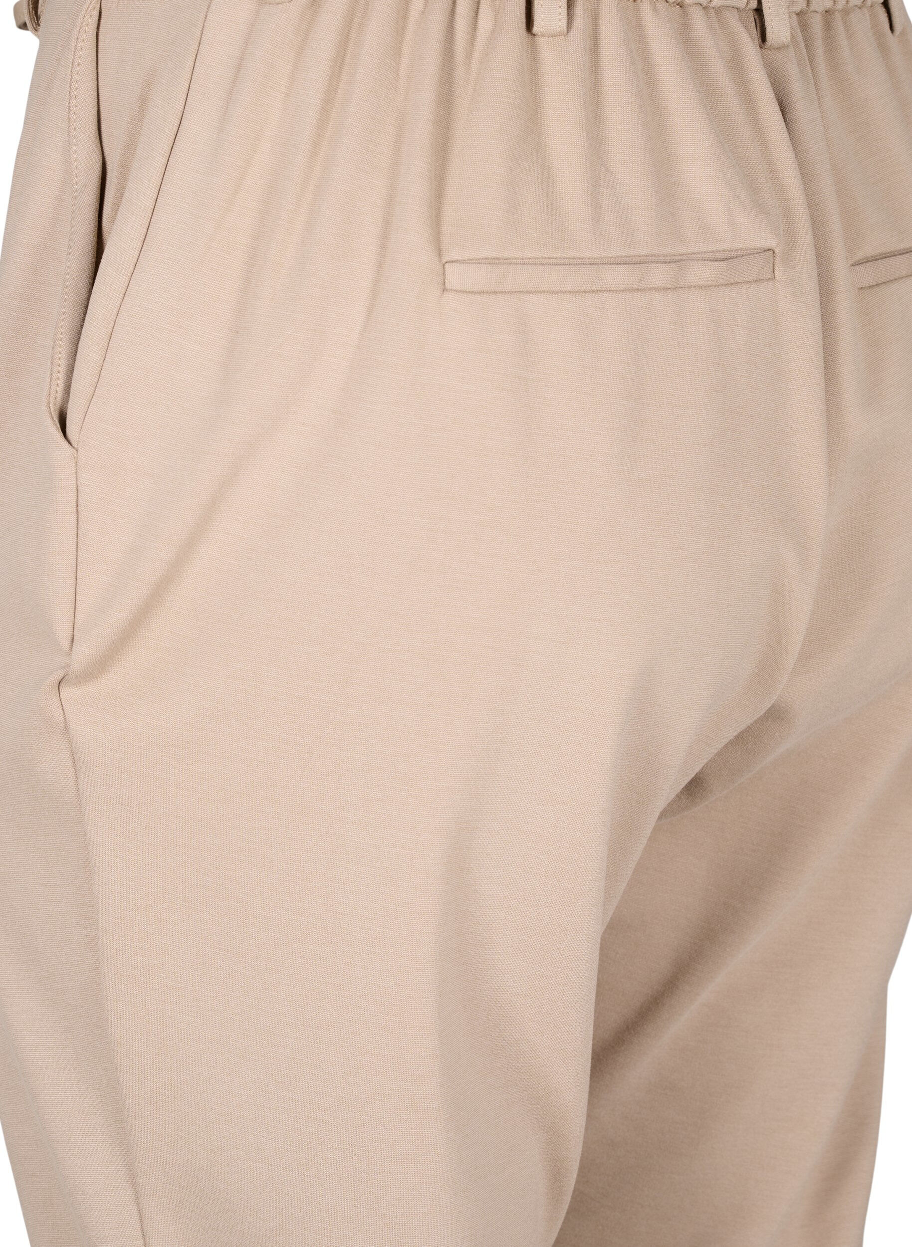 Zizzifashion Cropped Maddison trousers, Beige, Packshot image number 3