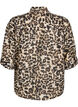 Loose shirt with animal print and chest pockets, Brown, Packshot image number 1