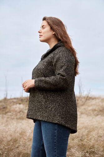 Short marled jacket with wool, Dark Grey Melange, Image image number 1