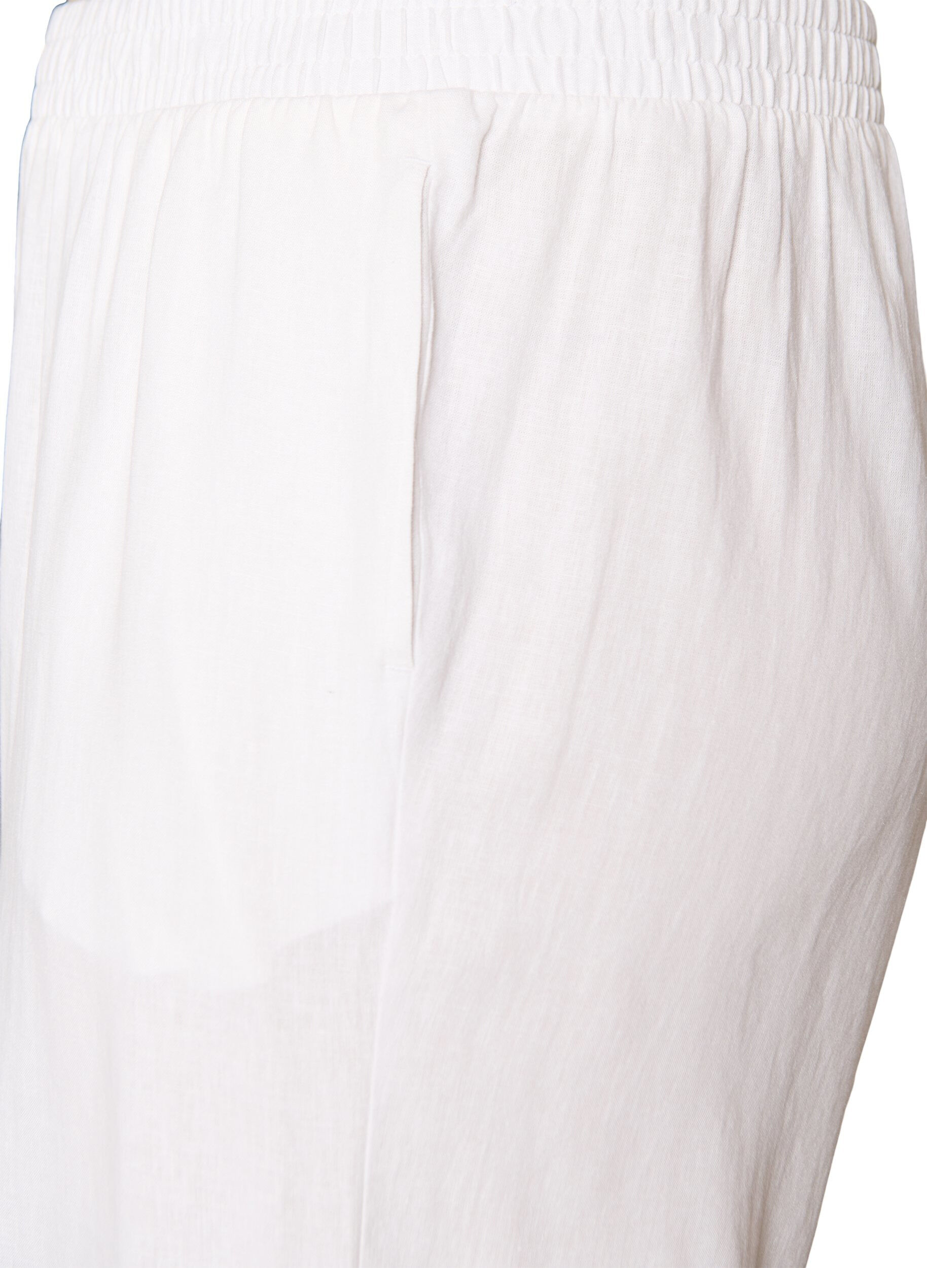 Zizzifashion Wide-leg linen and viscose trousers, White, Packshot image number 2