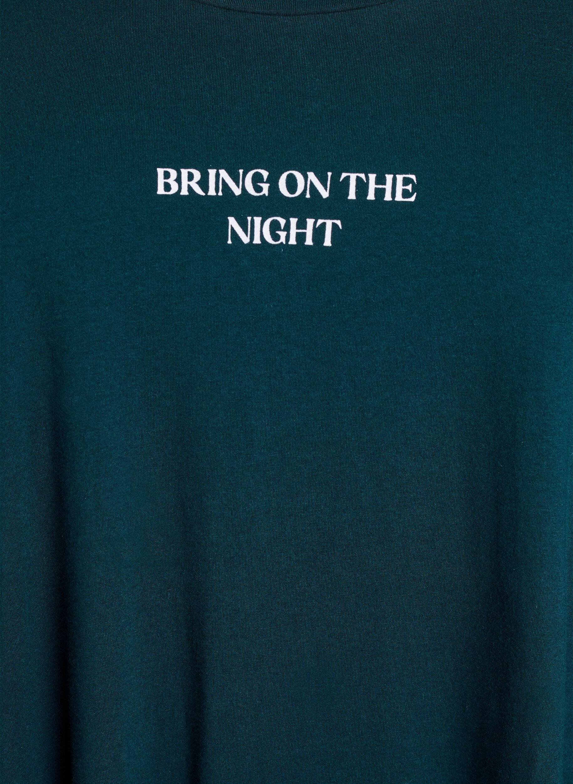 ZizzifashionLong-sleeved nightgown in organic cotton, Green, Packshot image number 2