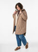 Mid-length quilted jacket with a hood, Brown, Model image number 1