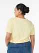 Short-sleeved basic t-shirt with v-neck, Yellow, Model image number 2