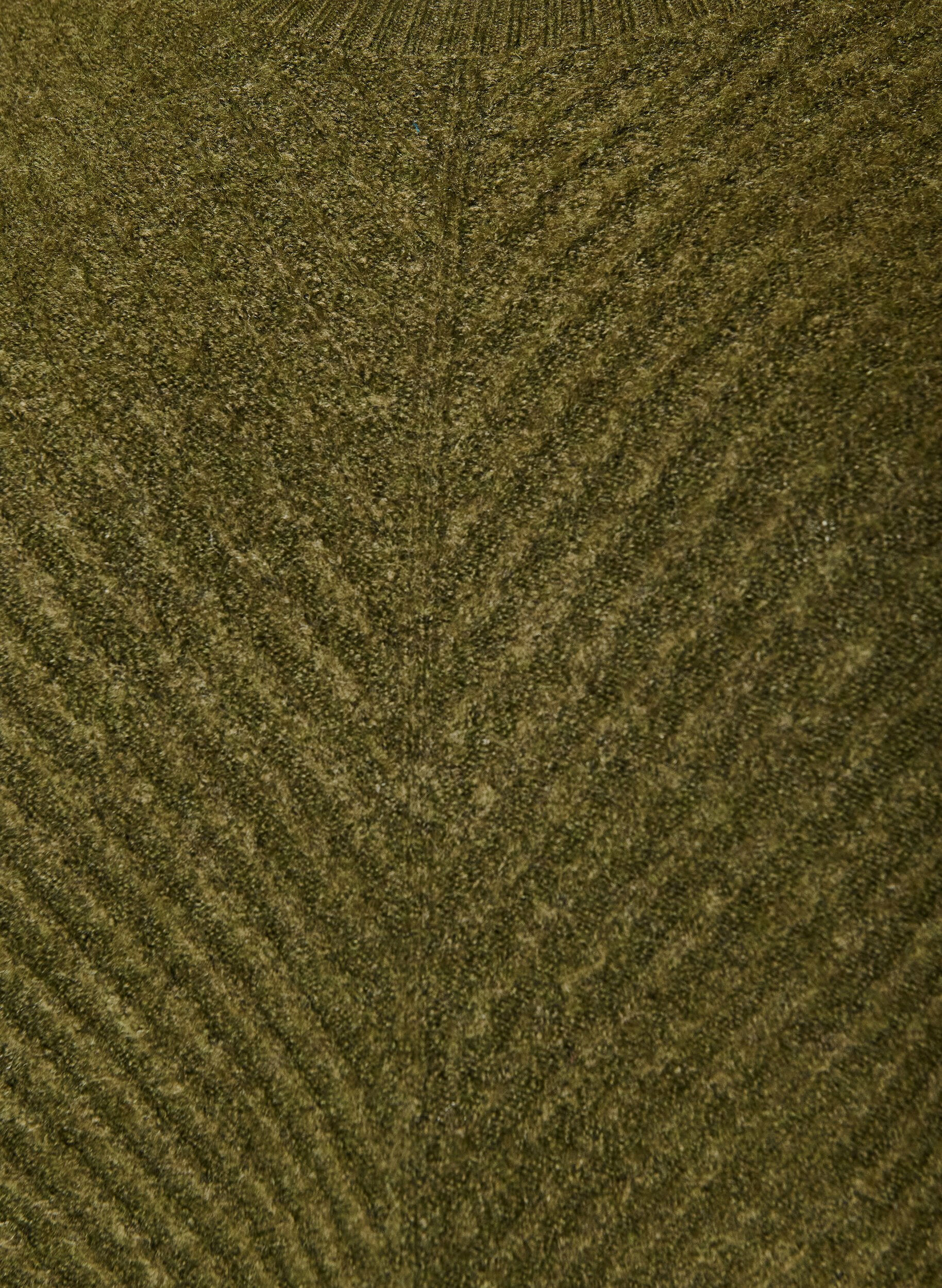 ZizzifashionShort knitted dress with a V-shaped textured pattern, Green, Packshot image number 2
