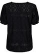 Short-sleeved blouse with lace pattern, Black, Packshot image number 1