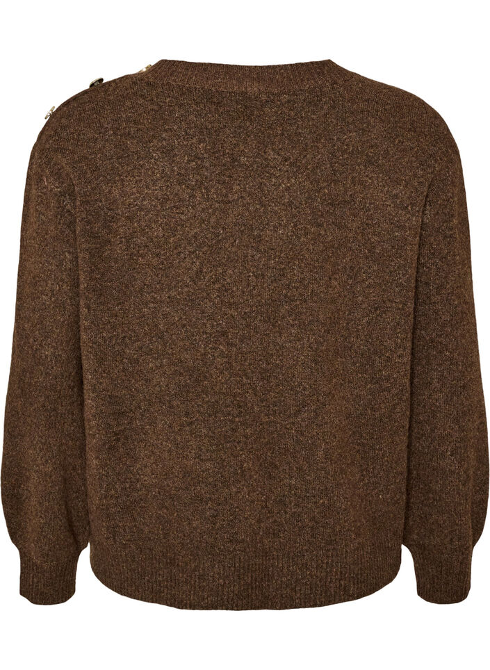 Knit blouse with button detail, 0890, Packshot image number 1