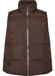 Short puff vest with high collar, Brown, Packshot image number 0