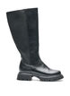 Long boot with rib panels, Black, Packshot image number 0