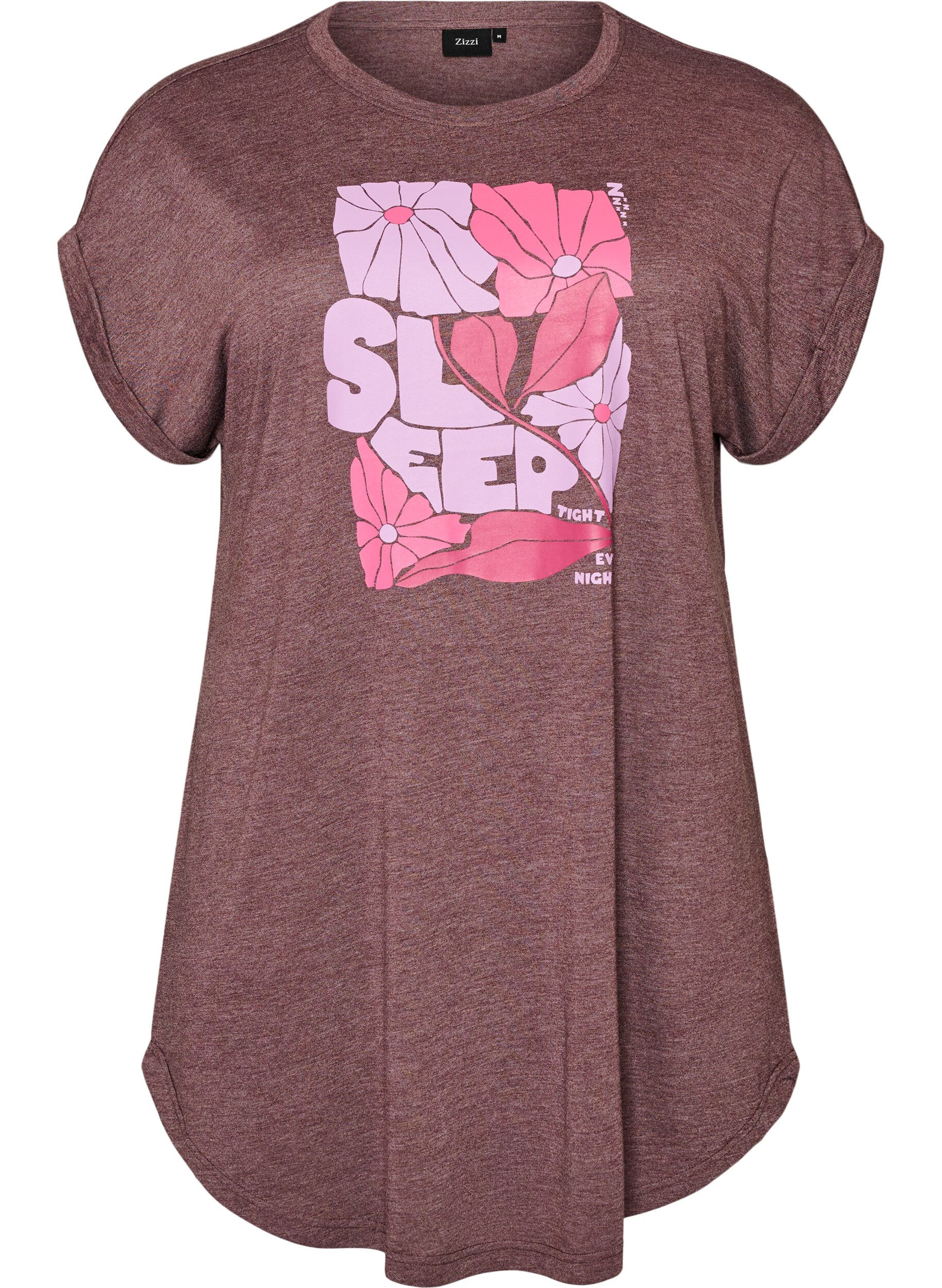 Short sleeve nightgown with text print