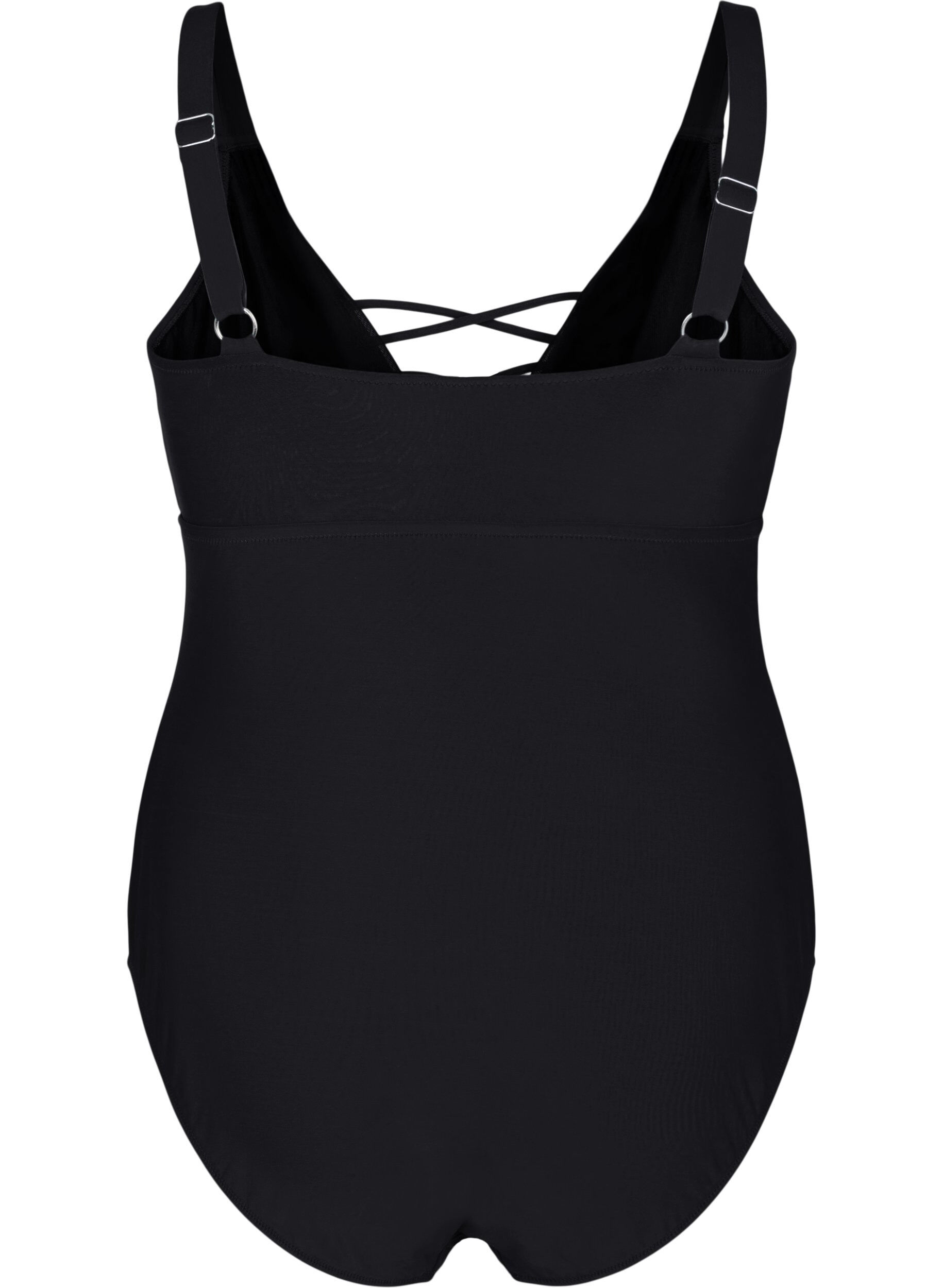 Zizzifashion Swimsuit with string detail, Black, Packshot image number 1