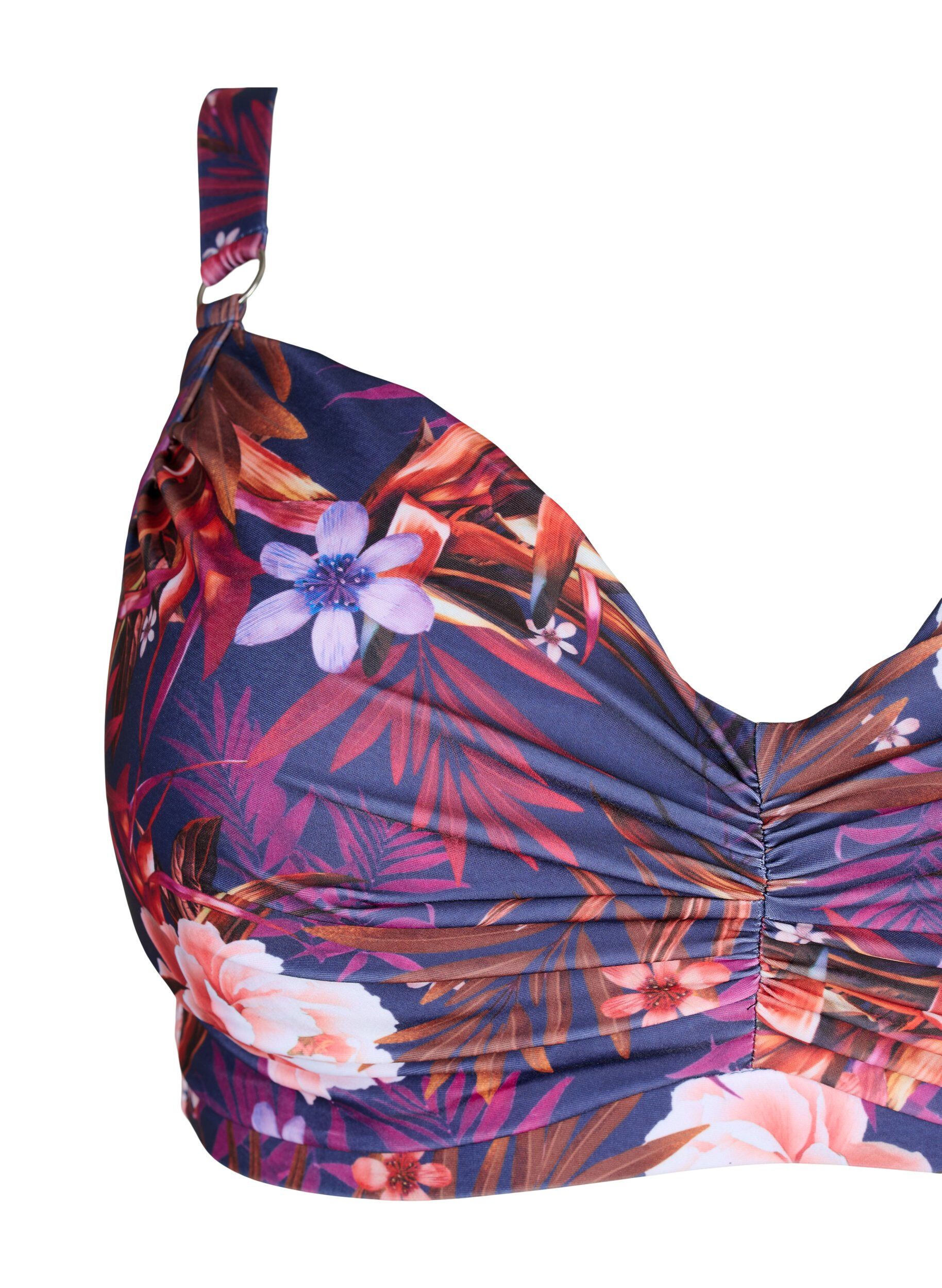 Zizzifashion Printed bikini bra with underwire, Purple Flower, Packshot image number 2
