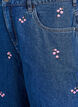 Denim shorts with embroidered flowers, Blue, Packshot image number 2