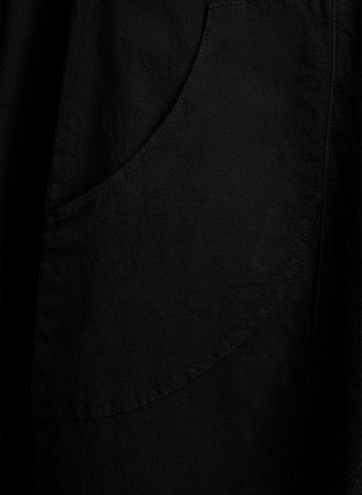 Short-sleeved cotton dress, Black, Packshot image number 3