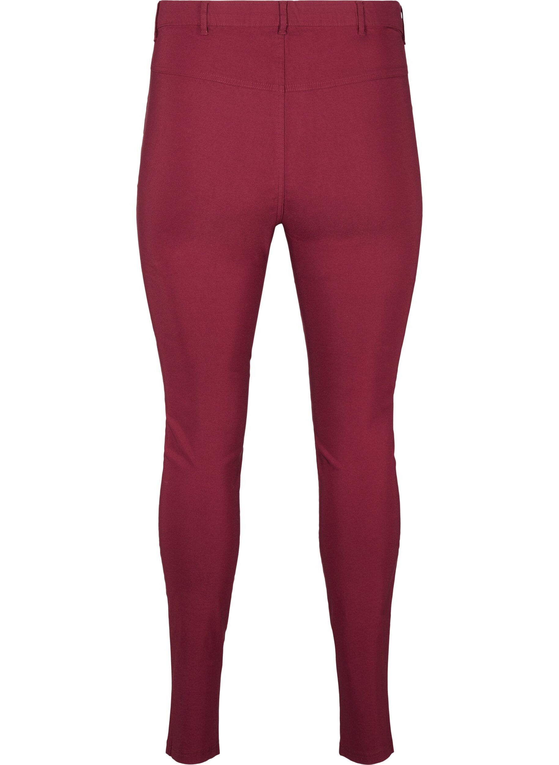 Zizzifashion Close-fitting trousers with zipper details, Red, Packshot image number 1