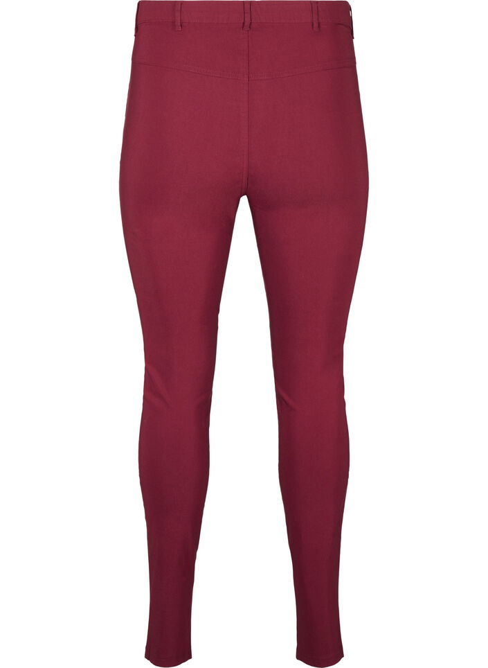 Close-fitting trousers with zipper details, Red, Packshot image number 1