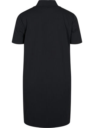 Short sleeve dress with high neck, Black, Packshot image number 1
