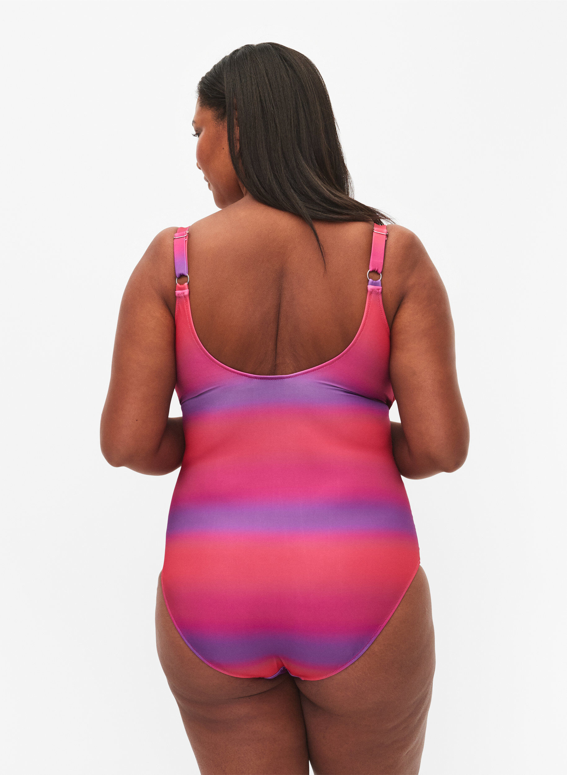 Zizzifashion Printed swimsuit with soft padding, Pink Comb, Model image number 1