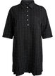 Short boucl&eacute; dress with decorative buttons, Black, Packshot image number 0