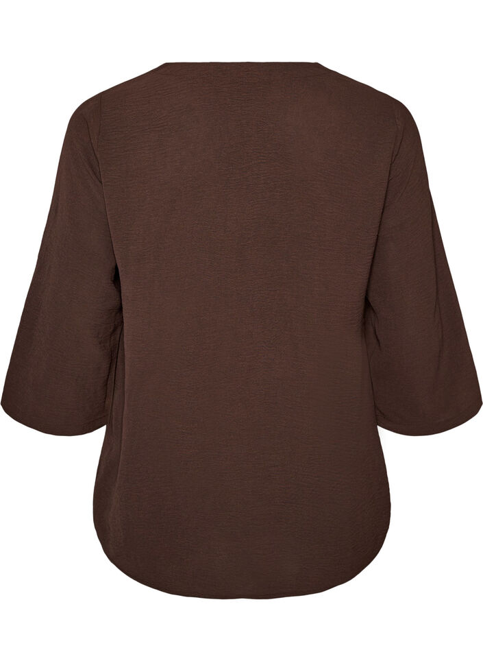 Blouse with 3/4 sleeves, Brown, Packshot image number 1