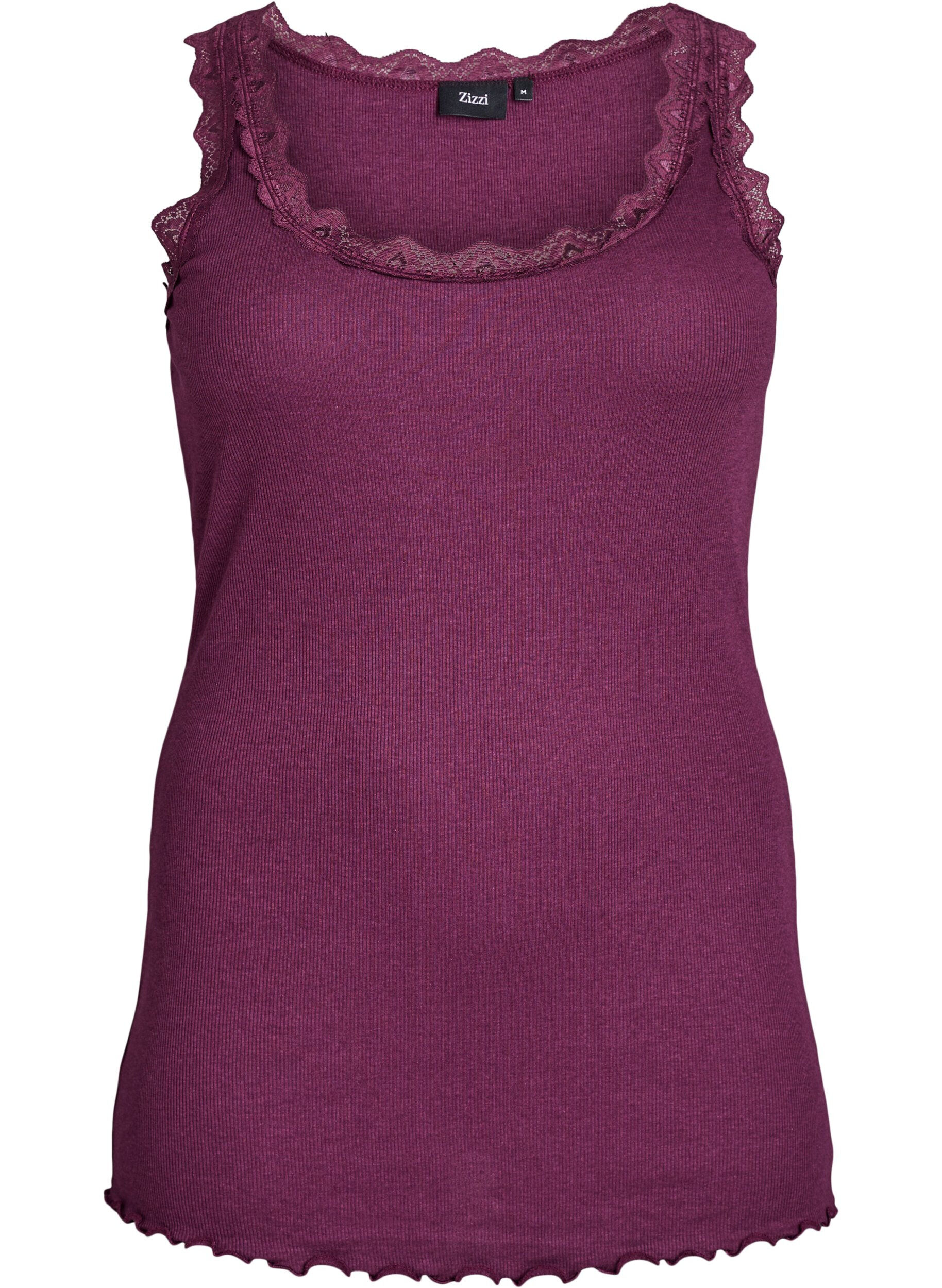 ZizzifashionTop with lace trim, Dark Bordeaux, Packshot image number 0