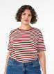 Striped T-shirt with ribbed texture, Red, Model image number 0