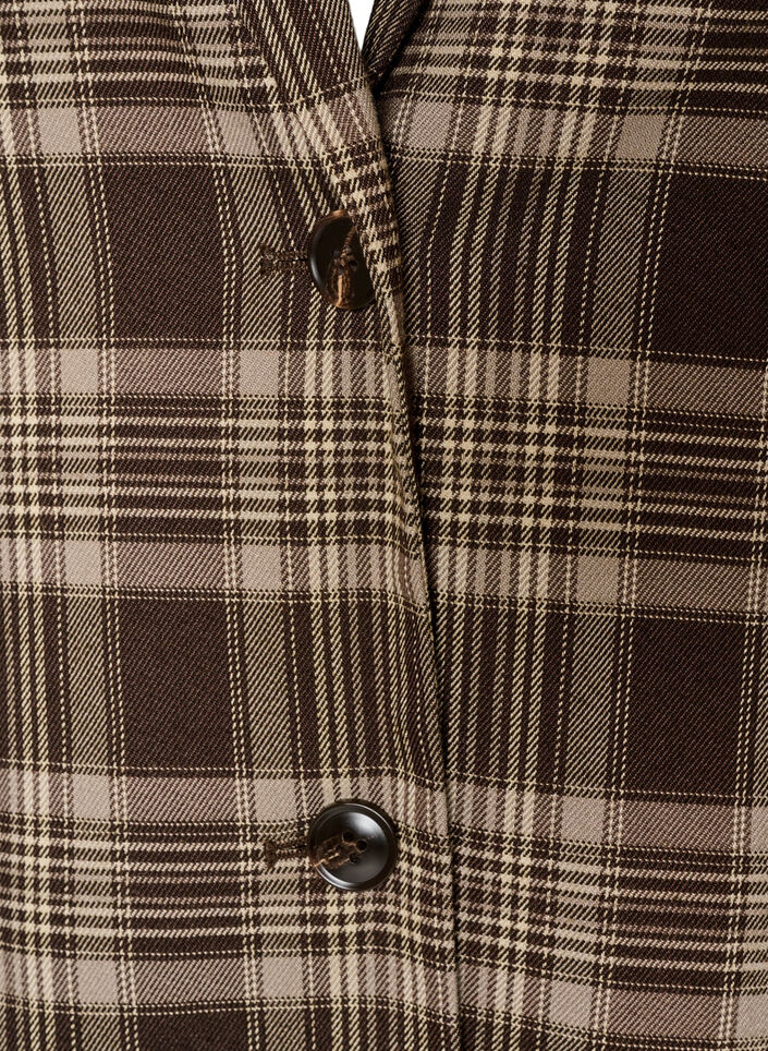 Checked blazer with pockets and back vent, Brown, Packshot image number 2