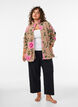 Floral fleece jacket with a high neck and zip, Beige, Model image number 1