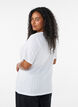 Night top in organic cotton with eyelet embroidery, White, Model image number 2
