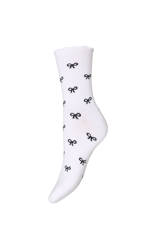 Cotton socks with patterns, White, Packshot image number 0