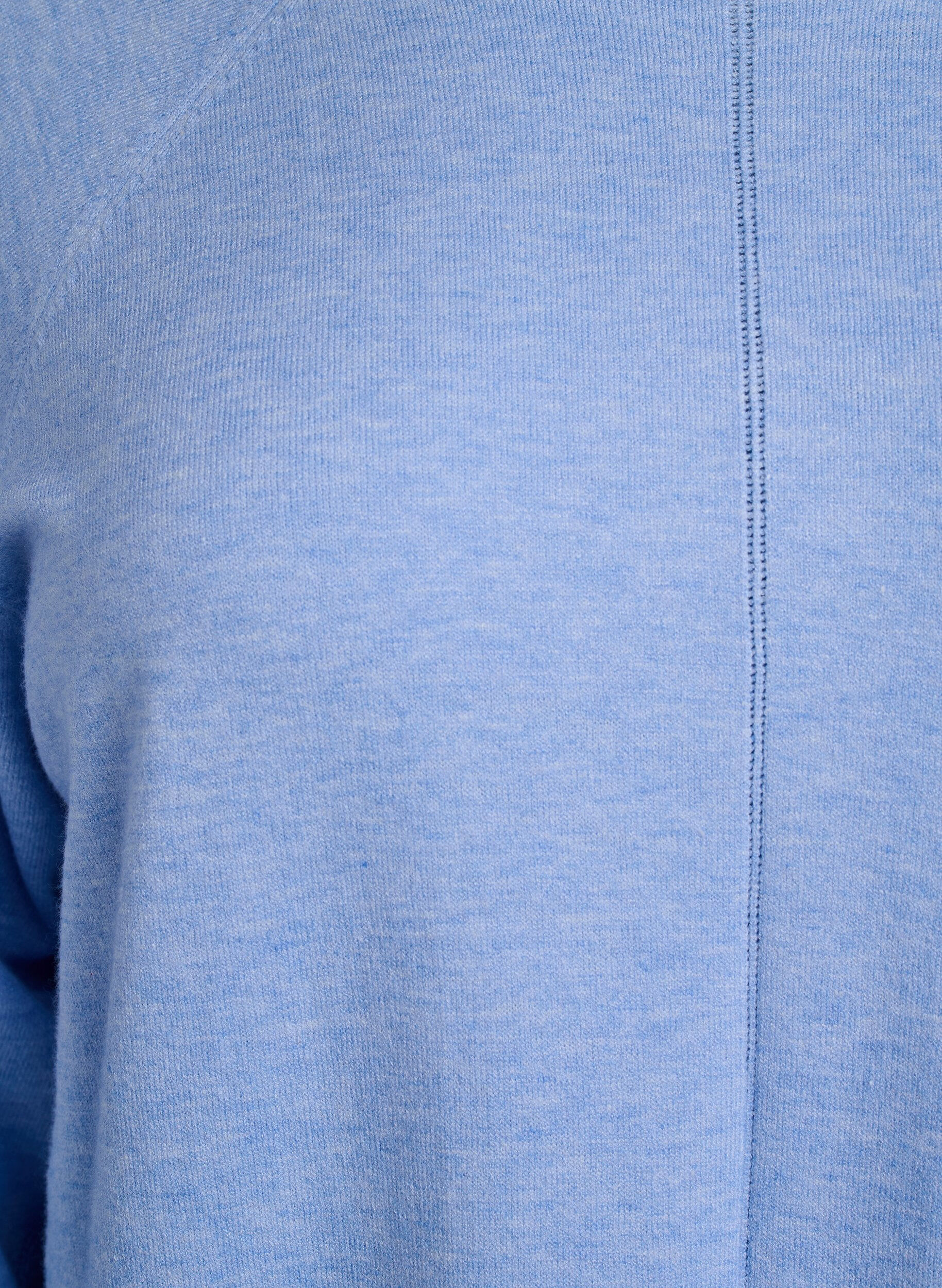 Zizzifashion Knitted dress with a round neck and knitted pattern, Della R. Blue Mel., Packshot image number 2