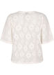 Blouse with an openwork pattern and short sleeves, Beige, Packshot image number 1